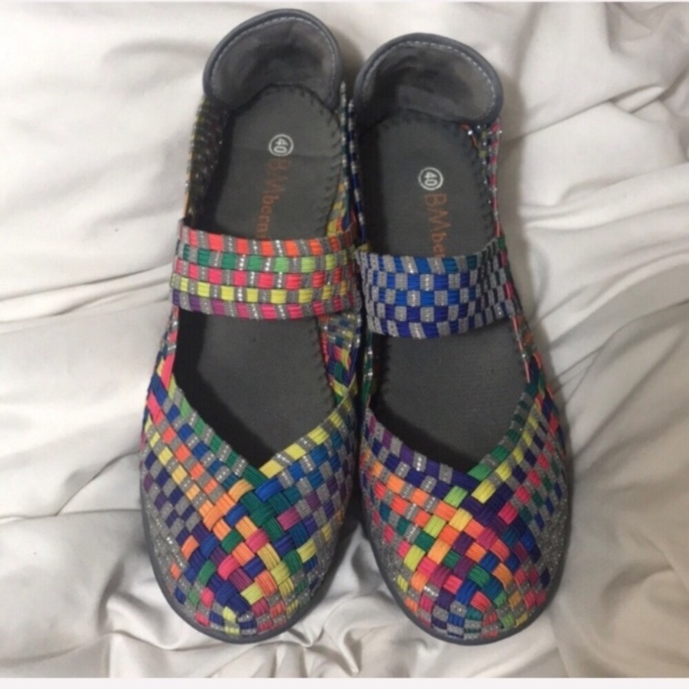 Bernie Mev Woven Multicolor Wedges